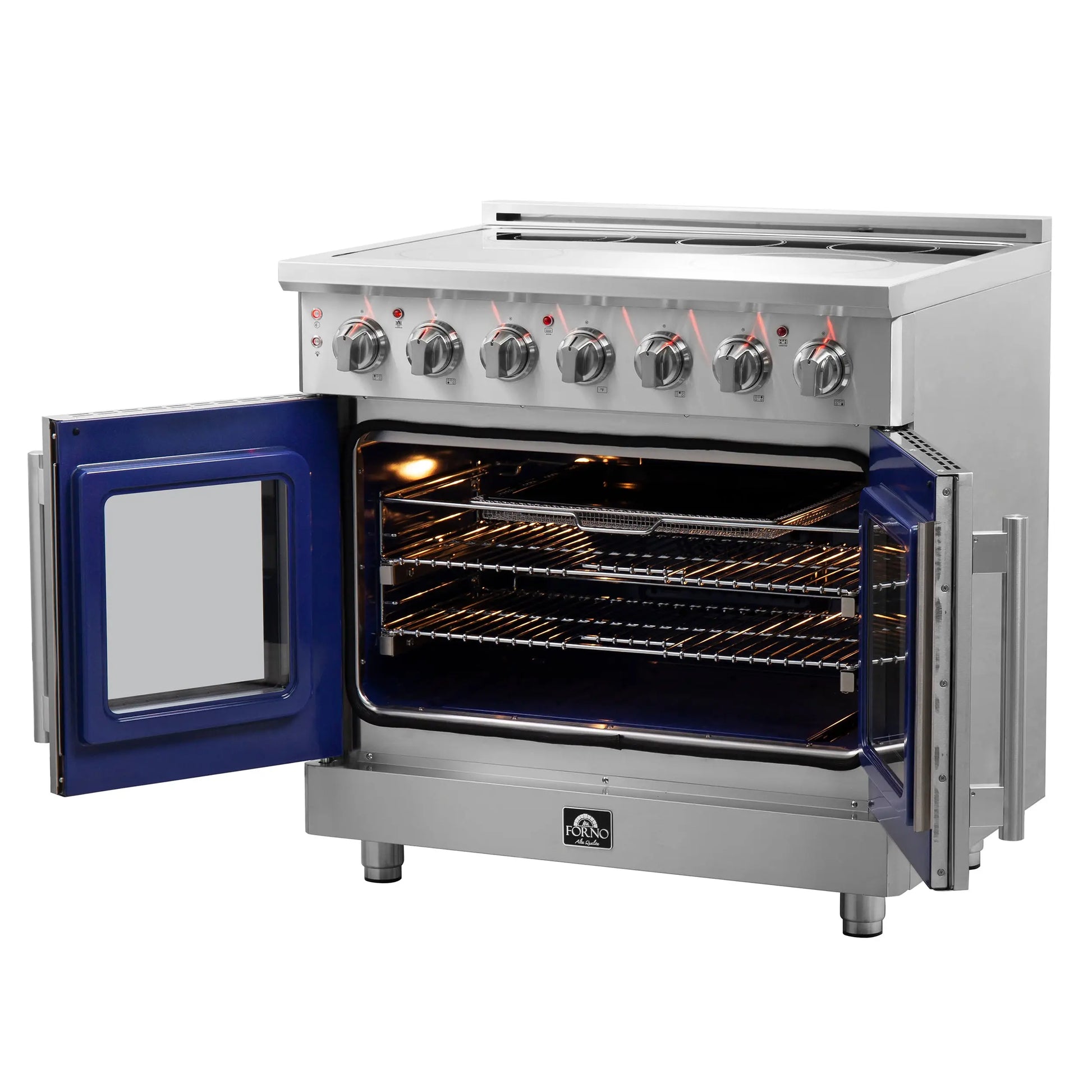 Forno Massimo 36-Inch Freestanding French Door Electric Range, True Convection Oven FORNO
