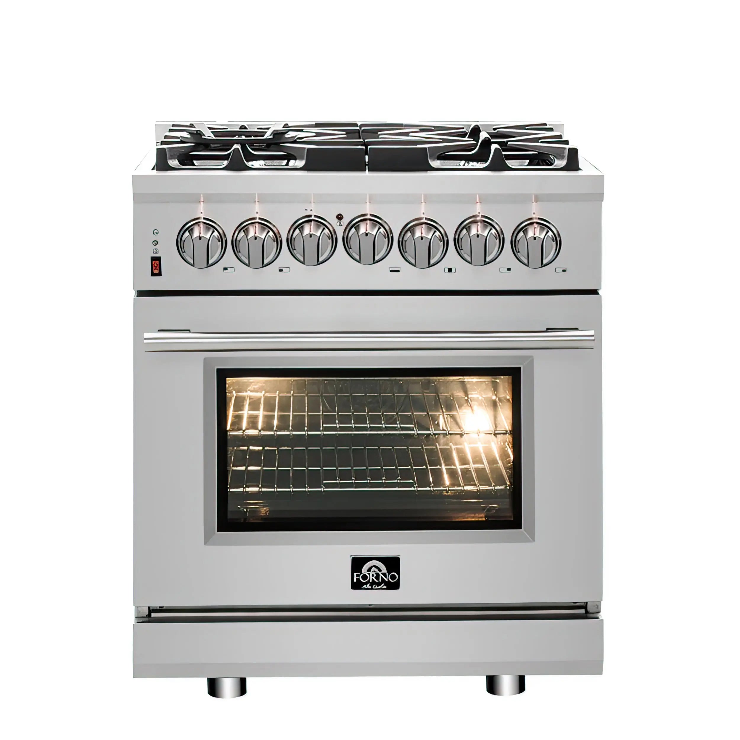Forno Massimo 30-Inch Freestanding Dual Fuel Range, 4 Burners, Double Convection Ovens FORNO