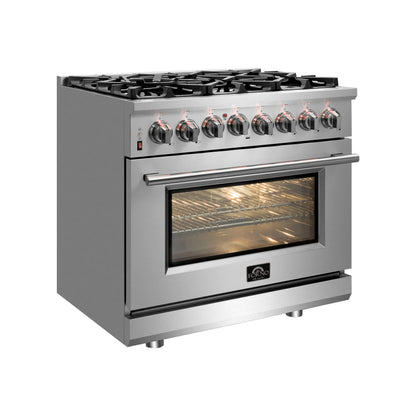 Forno Massimo 30-Inch Freestanding Dual Fuel Range, 4 Burners, Double Convection Ovens FORNO