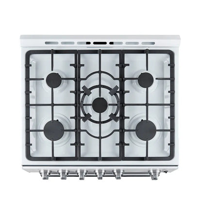 Forno Leonardo Espresso 30-Inch White Gas Range, 5 Burners, 39,500 BTU, 5 cu.ft Convection Oven FORNO