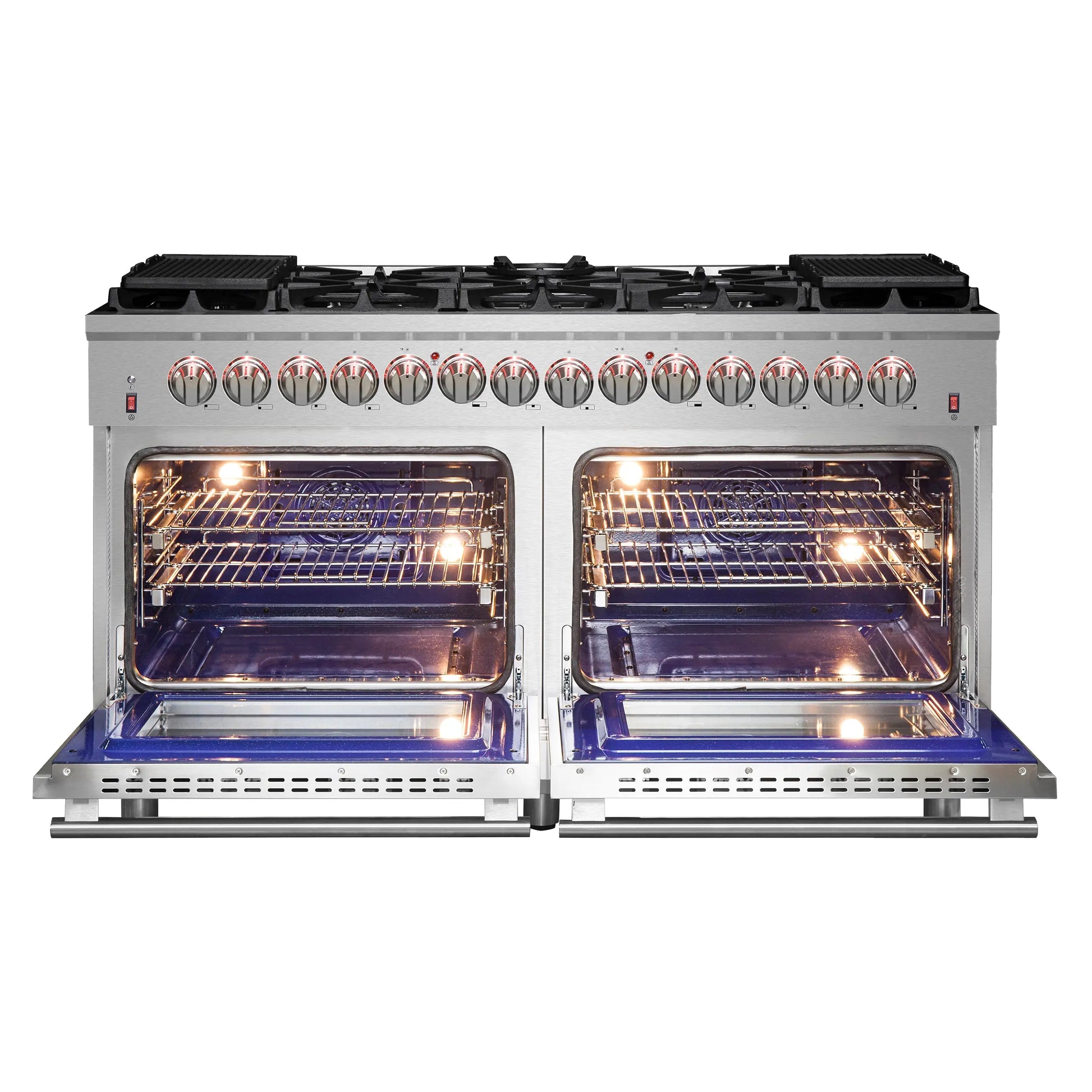 Forno Massimo 60-Inch Freestanding Dual Fuel Range, 10 Burners, Double Convection Ovens FORNO