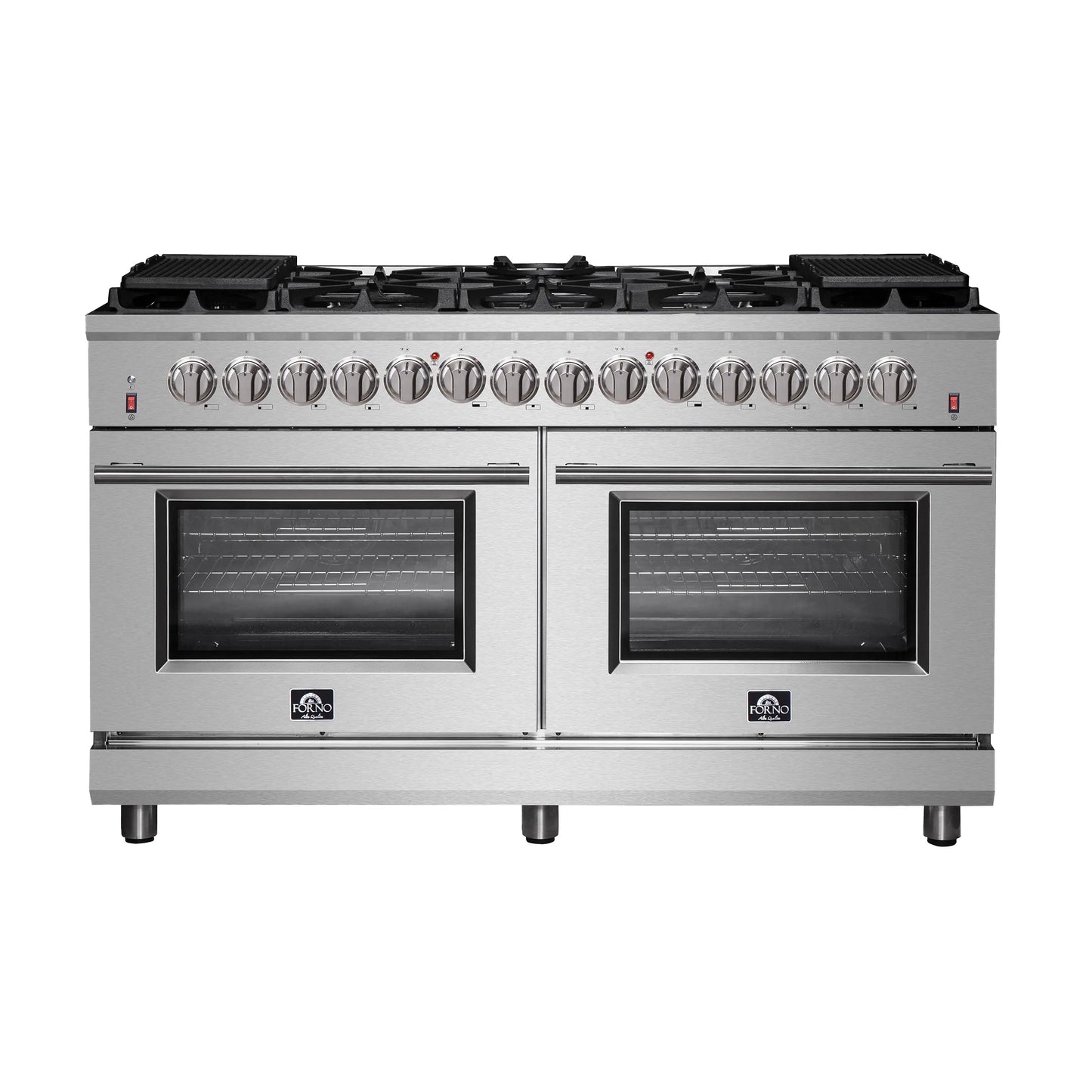 Forno Massimo 60-Inch Freestanding Dual Fuel Range, 10 Burners, Double Convection Ovens FORNO