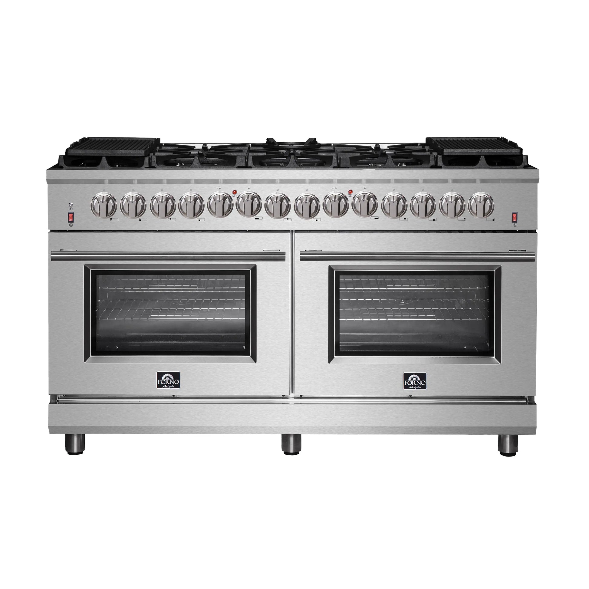 Forno Massimo 60-Inch Freestanding Dual Fuel Range, 10 Burners, Double Convection Ovens FORNO