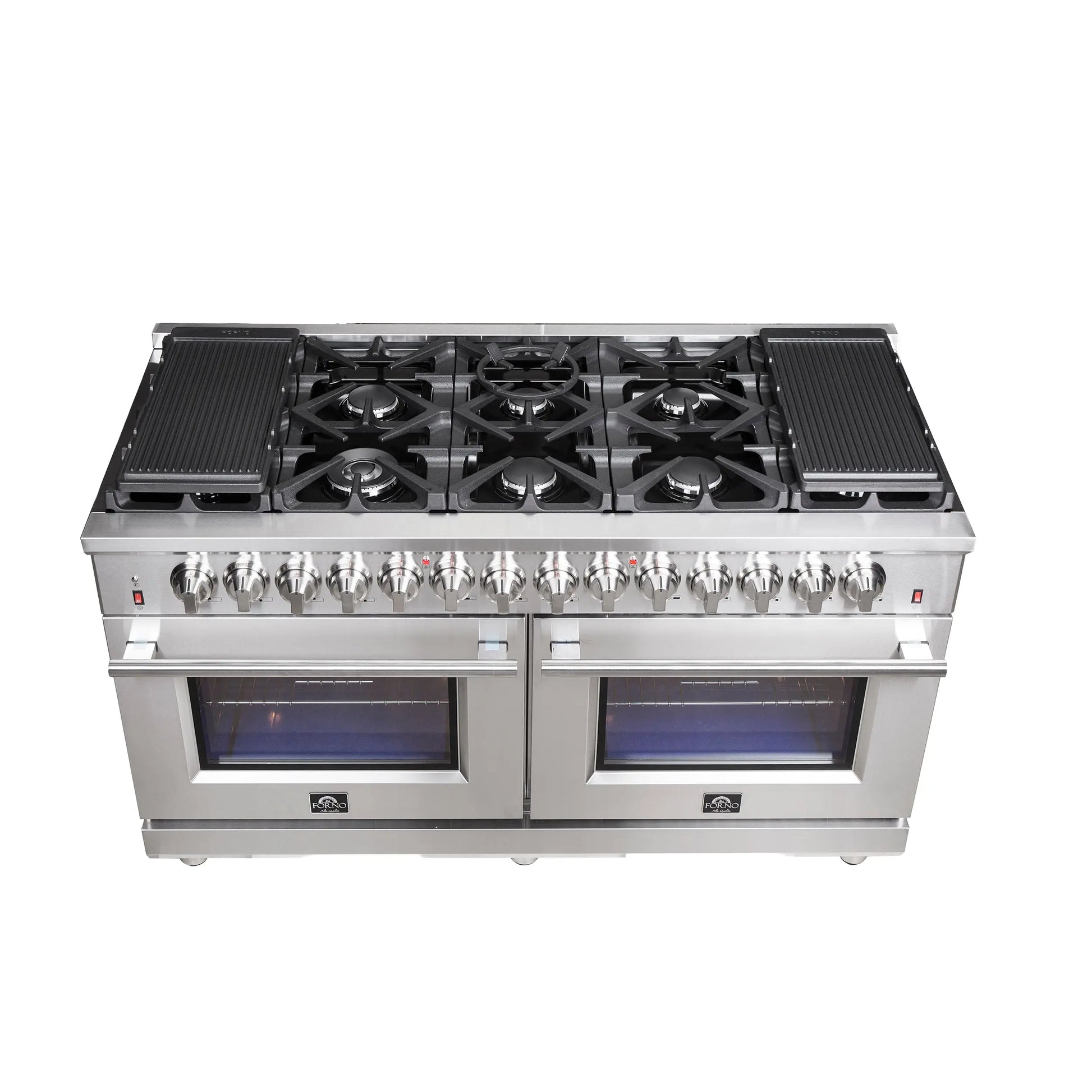 Forno Massimo 60-Inch Freestanding Dual Fuel Range, 10 Burners, Double Convection Ovens FORNO