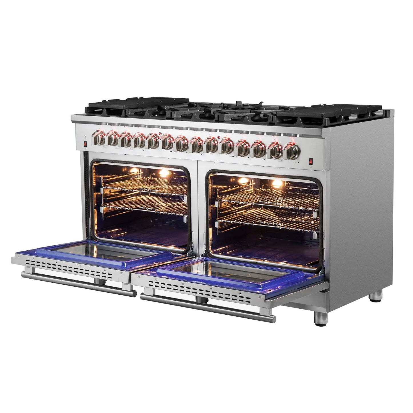 Forno Massimo 60-Inch Freestanding Dual Fuel Range, 10 Burners, Double Convection Ovens FORNO