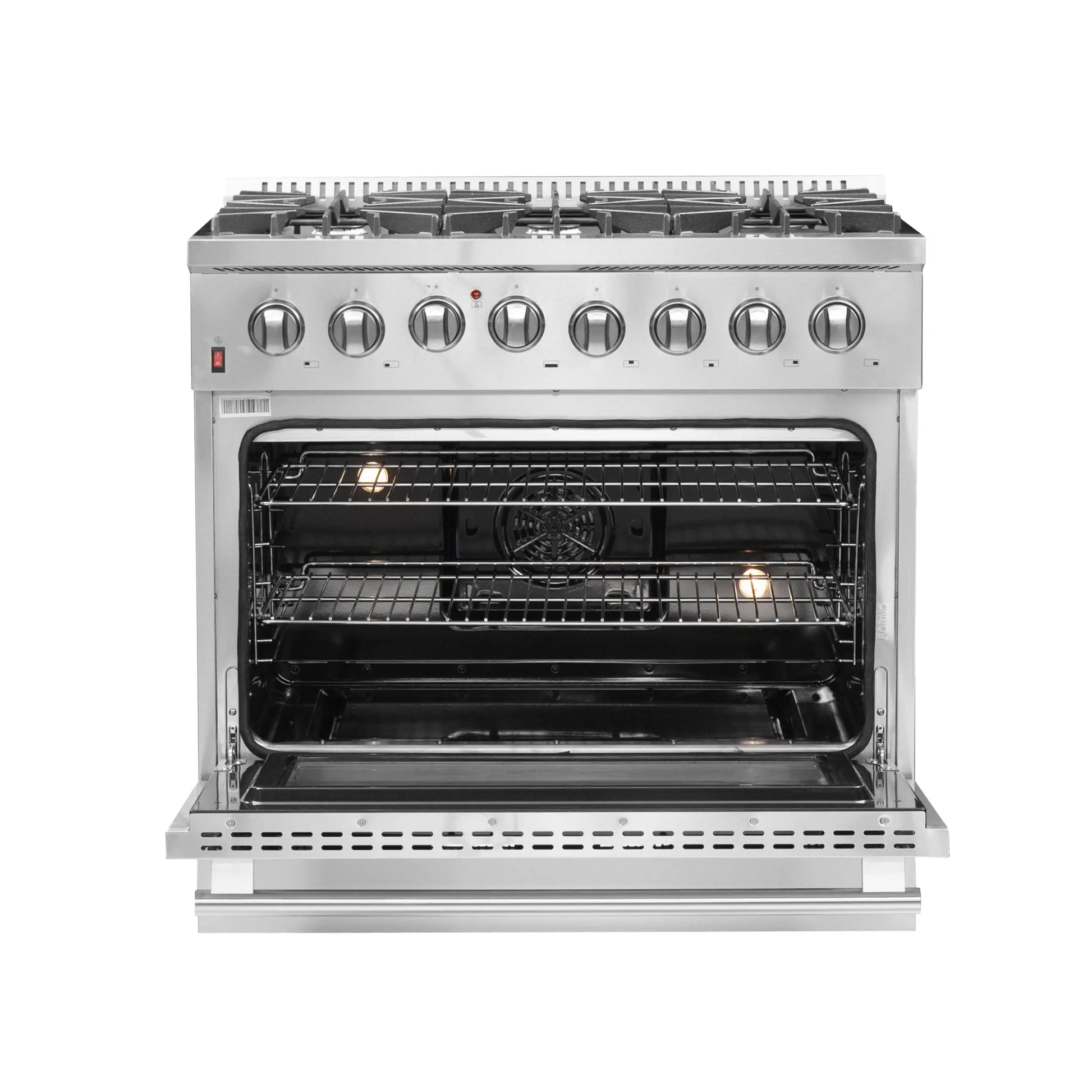 Forno Galiano 36-Inch Freestanding Dual Fuel Range, 6 Burners, Double Convection Ovens FORNO