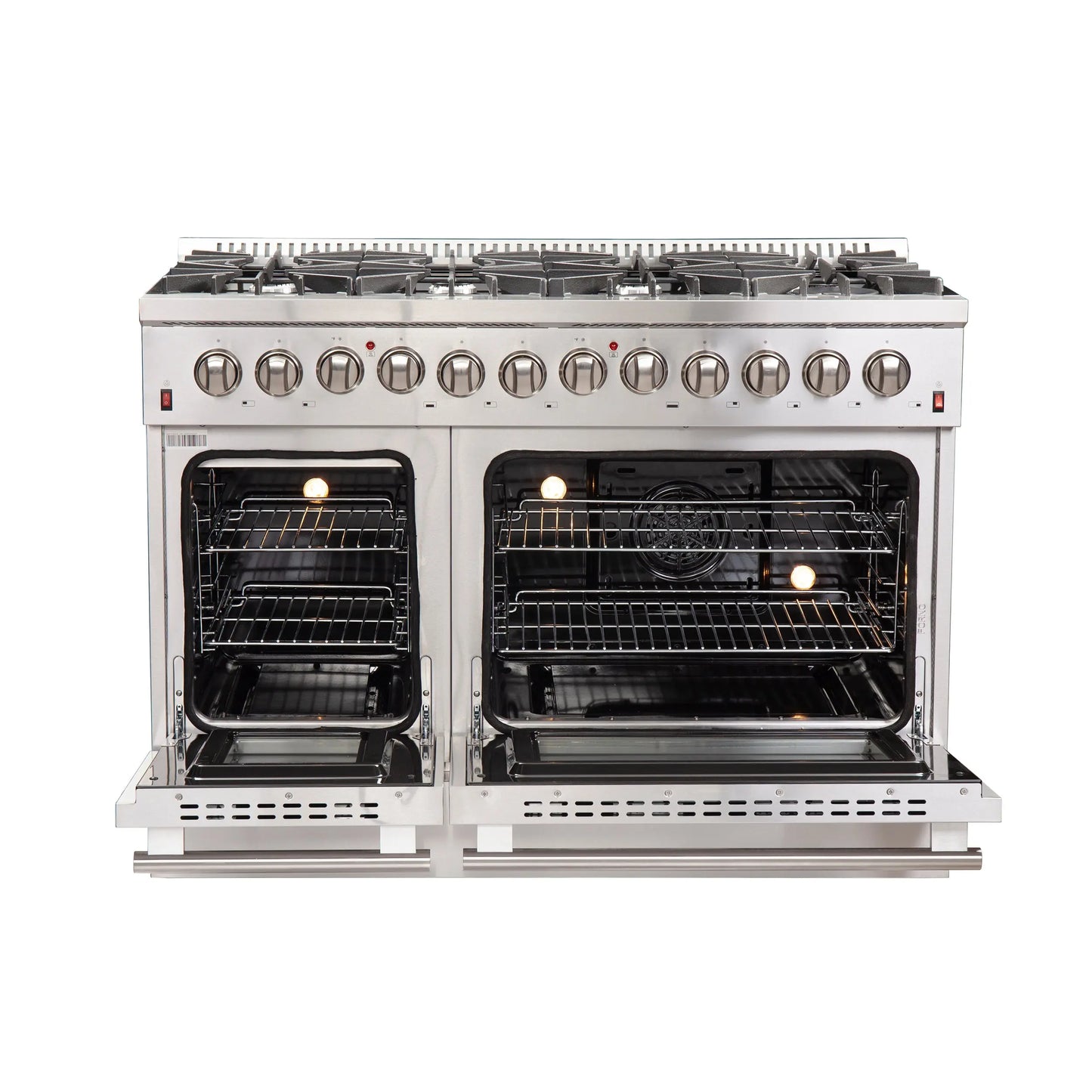 Forno Galiano 48-Inch Freestanding Dual Fuel Range, 8 Burners, Double Convection Ovens FORNO