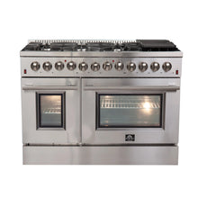 FORNO Premium 3-Piece Kitchen Bundle - FORNO Galiano 48" Freestanding Dual Fuel Range, FORNO Rizzuto 60" W. Dual Combo Convertible Refrigerator, FORNO 48" Wall Mount Range Hood - FBDL-017-02US Forno vendors US