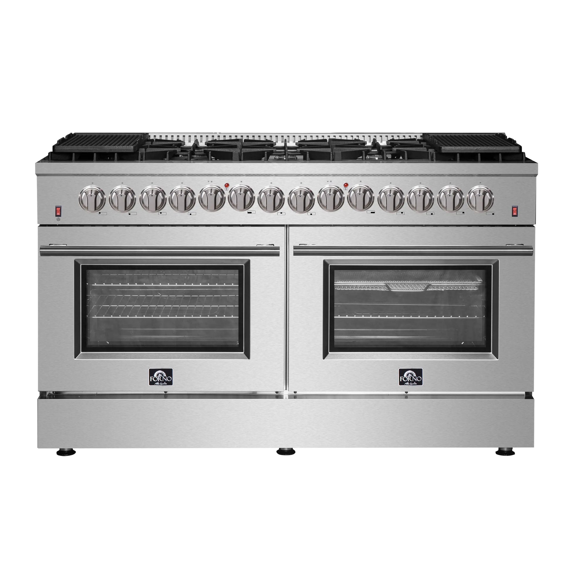 Forno Galiano 60-Inch Freestanding Dual Fuel Range, 10 Burners, Double Convection Ovens FORNO