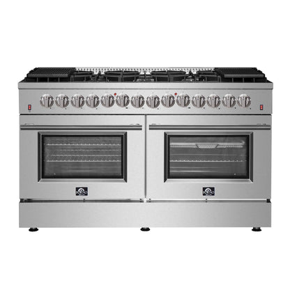 Forno Galiano 60-Inch Freestanding Dual Fuel Range, 10 Burners, Double Convection Ovens FORNO