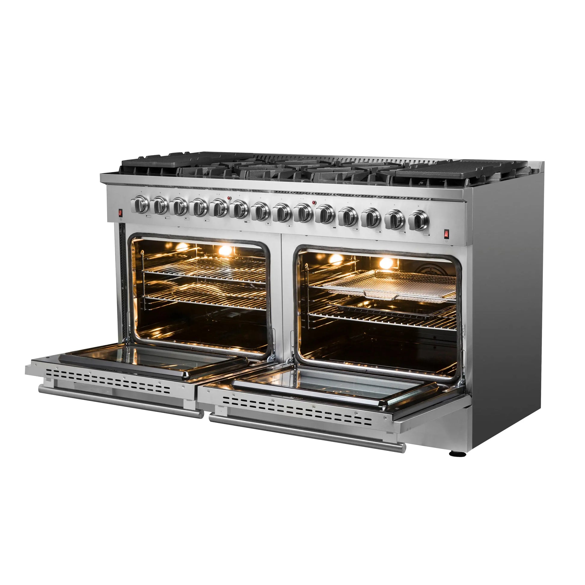 Forno Galiano 60-Inch Freestanding Dual Fuel Range, 10 Burners, Double Convection Ovens FORNO