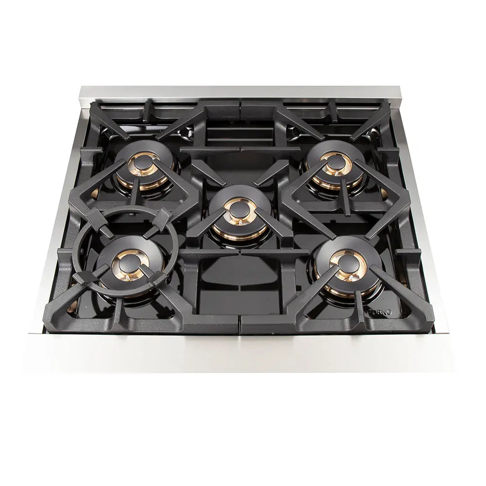 Forno Capriasca 30-Inch Freestanding Dual Fuel Range, 4 Burners, True Convection Oven FORNO