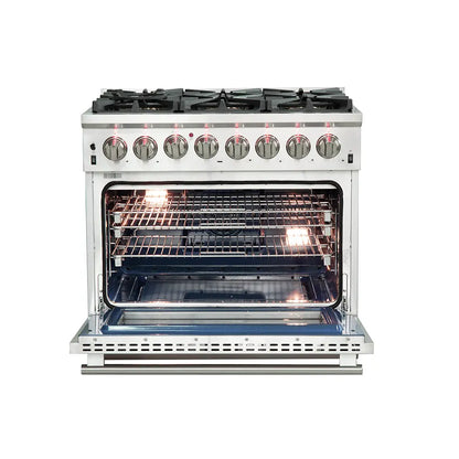 Forno Capriasca 36-Inch Freestanding Dual Fuel Range, 6 Burners, True Convection Oven FORNO