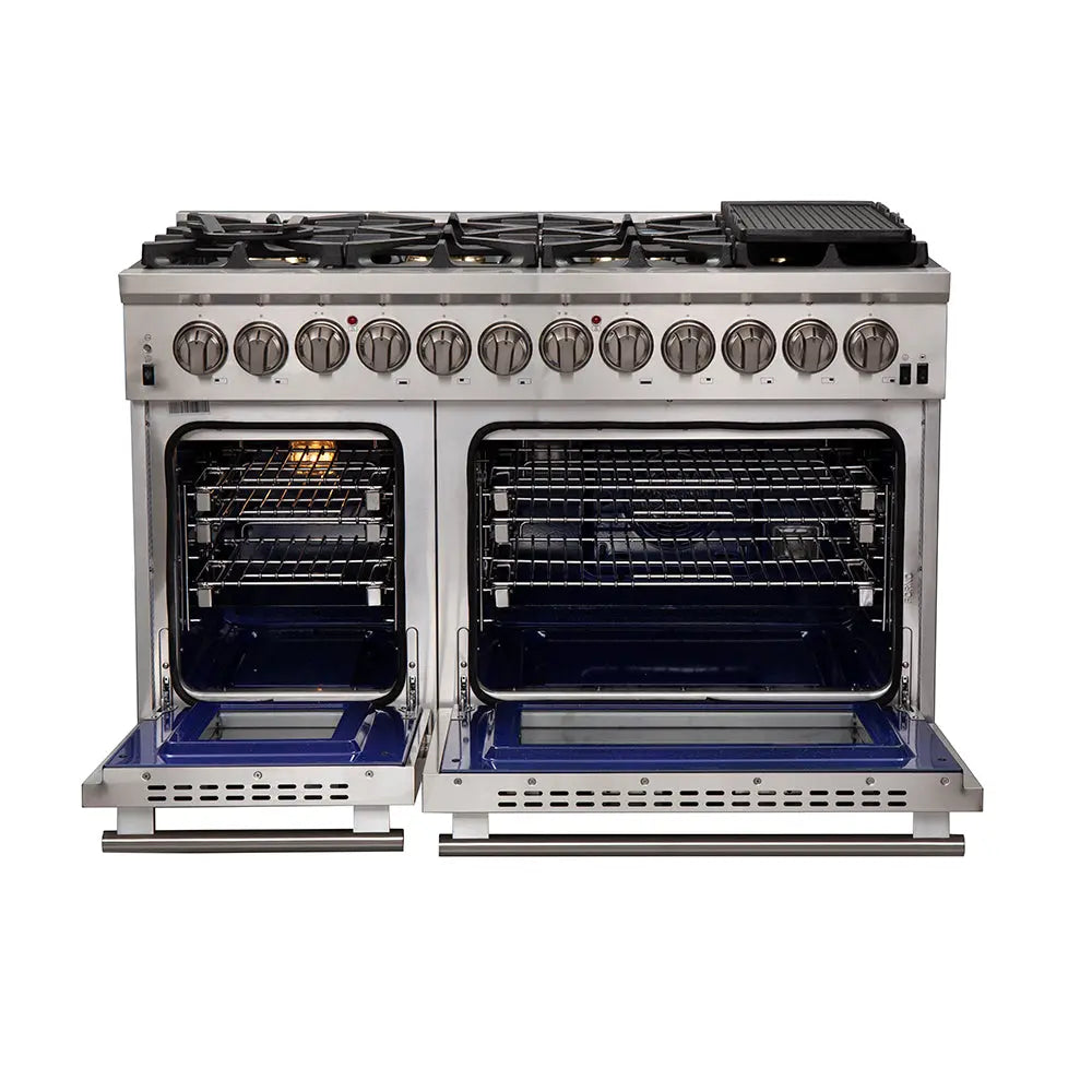 Forno Capriasca 48-Inch Freestanding Dual Fuel Range, 8 Burners, True Convection Oven FORNO