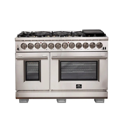 Forno Capriasca 48-Inch Freestanding Dual Fuel Range, 8 Burners, True Convection Oven FORNO