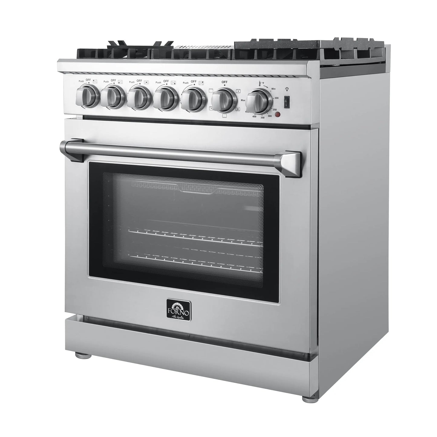 Forno Lazio 30-Inch Freestanding Dual Fuel Range, 4 Burners, True Convection Oven FORNO