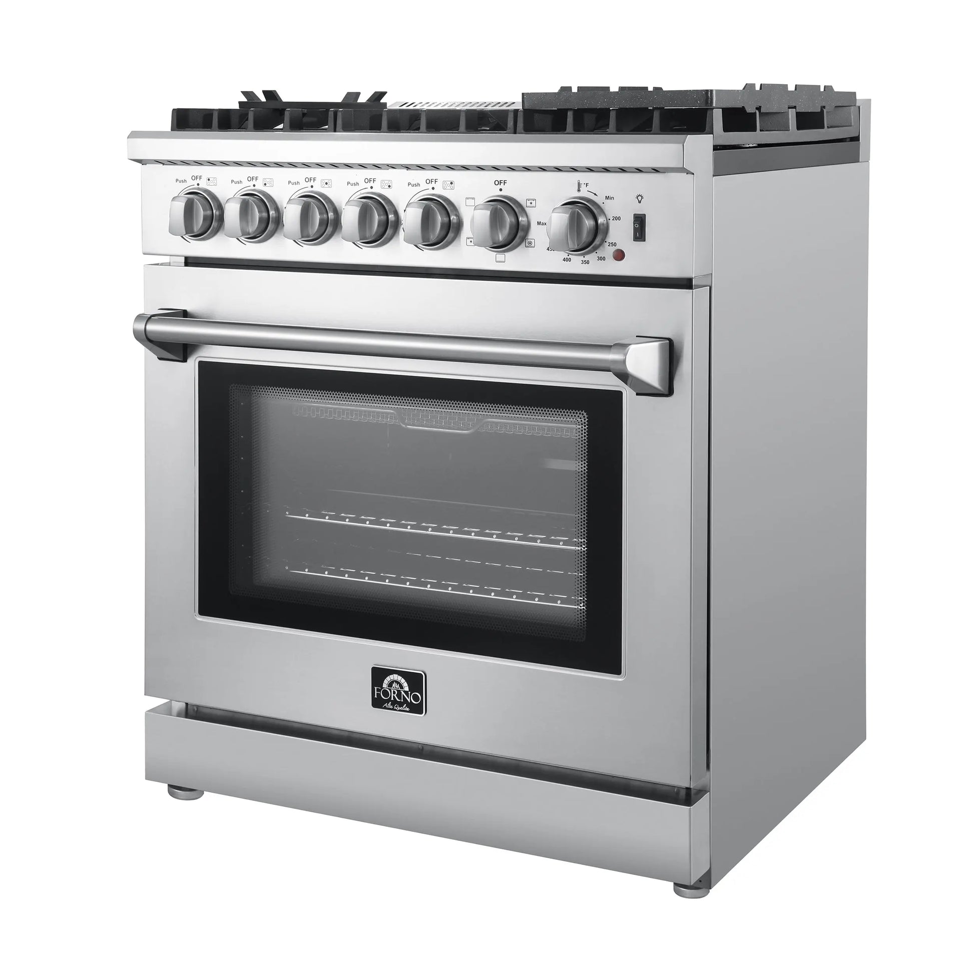 Forno Lazio 30-Inch Freestanding Dual Fuel Range, 4 Burners, True Convection Oven FORNO