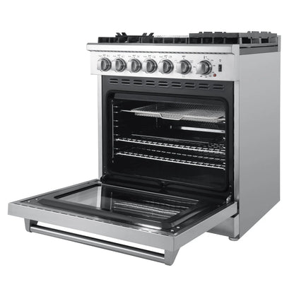 Forno Lazio 30-Inch Freestanding Dual Fuel Range, 4 Burners, True Convection Oven FORNO