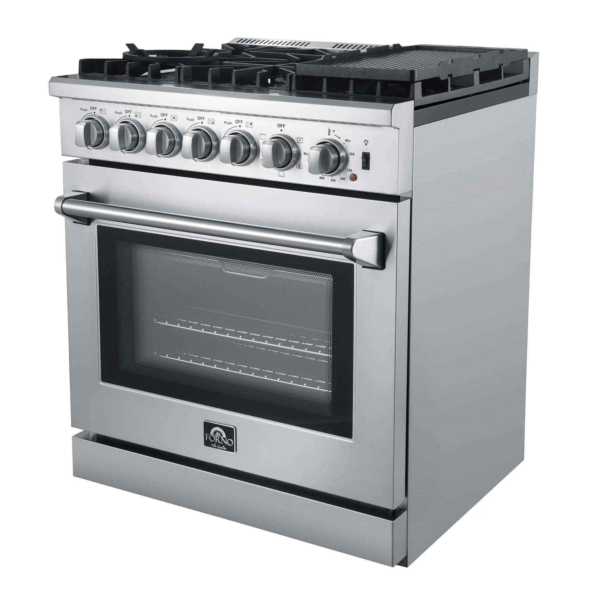 Forno Lazio 30-Inch Freestanding Dual Fuel Range, 4 Burners, True Convection Oven FORNO