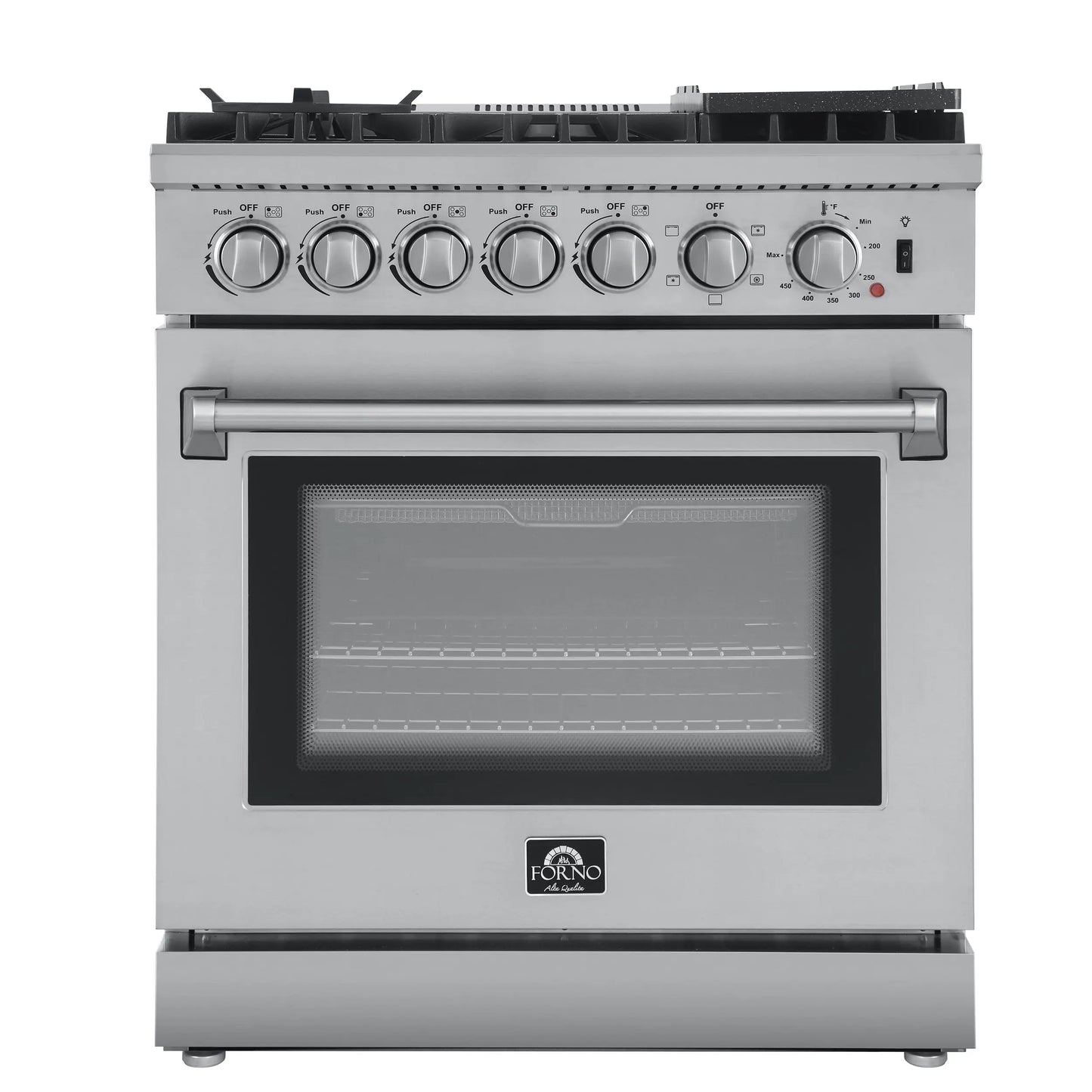 Forno Lazio 30-Inch Freestanding Dual Fuel Range, 4 Burners, True Convection Oven FORNO