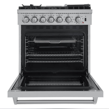 Forno Lazio 30-Inch Freestanding Dual Fuel Range, 4 Burners, True Convection Oven FORNO