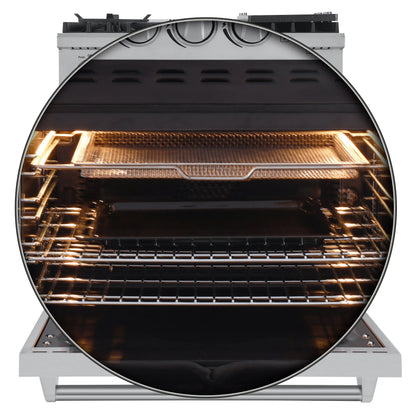 Forno Lazio 30-Inch Freestanding Dual Fuel Range, 4 Burners, True Convection Oven FORNO
