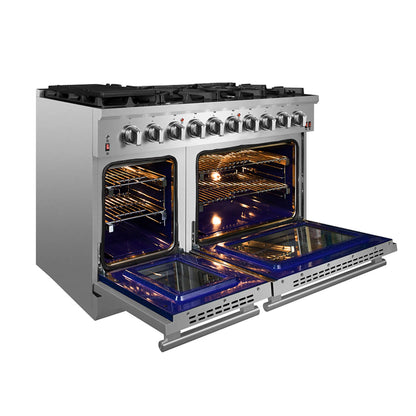 Forno Massimo 48-Inch Freestanding Gas Range, 8 Burners, True Convection Oven FORNO