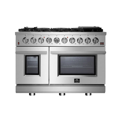 Forno Massimo 48-Inch Freestanding Gas Range, 8 Burners, True Convection Oven FORNO