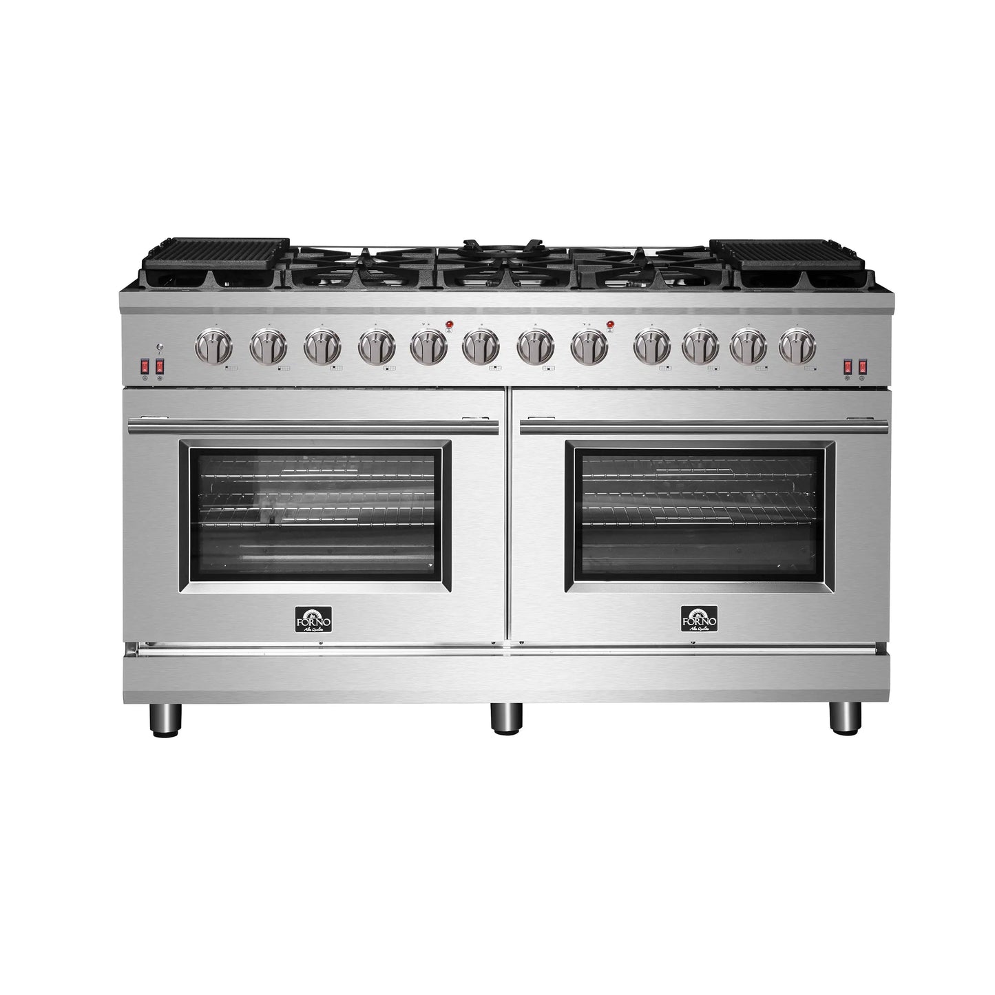 Forno Massimo 60-Inch Freestanding Gas Range, 10 Burners, True Convection Oven FORNO