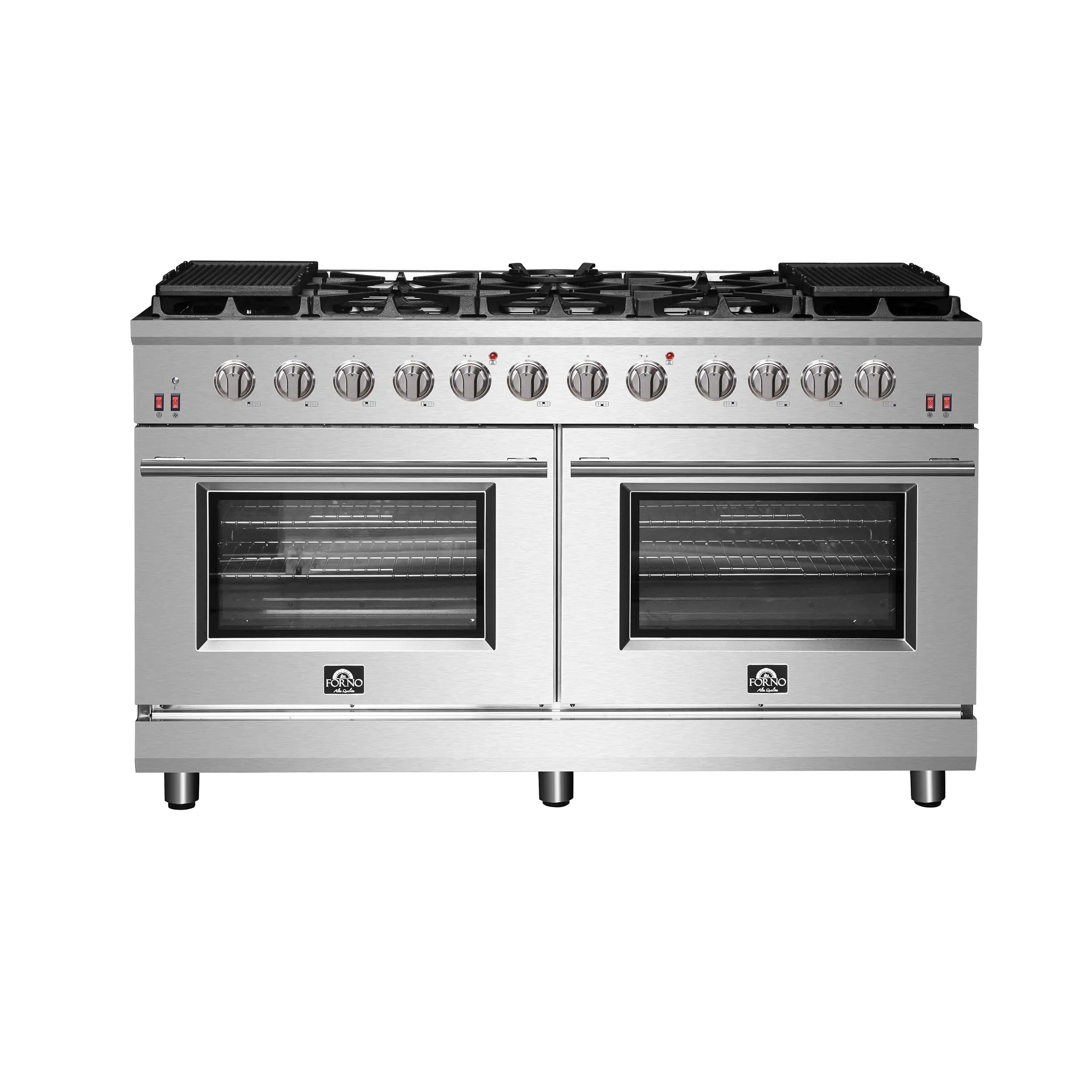 Forno Massimo 60-Inch Freestanding Gas Range, 10 Burners, True Convection Oven FORNO