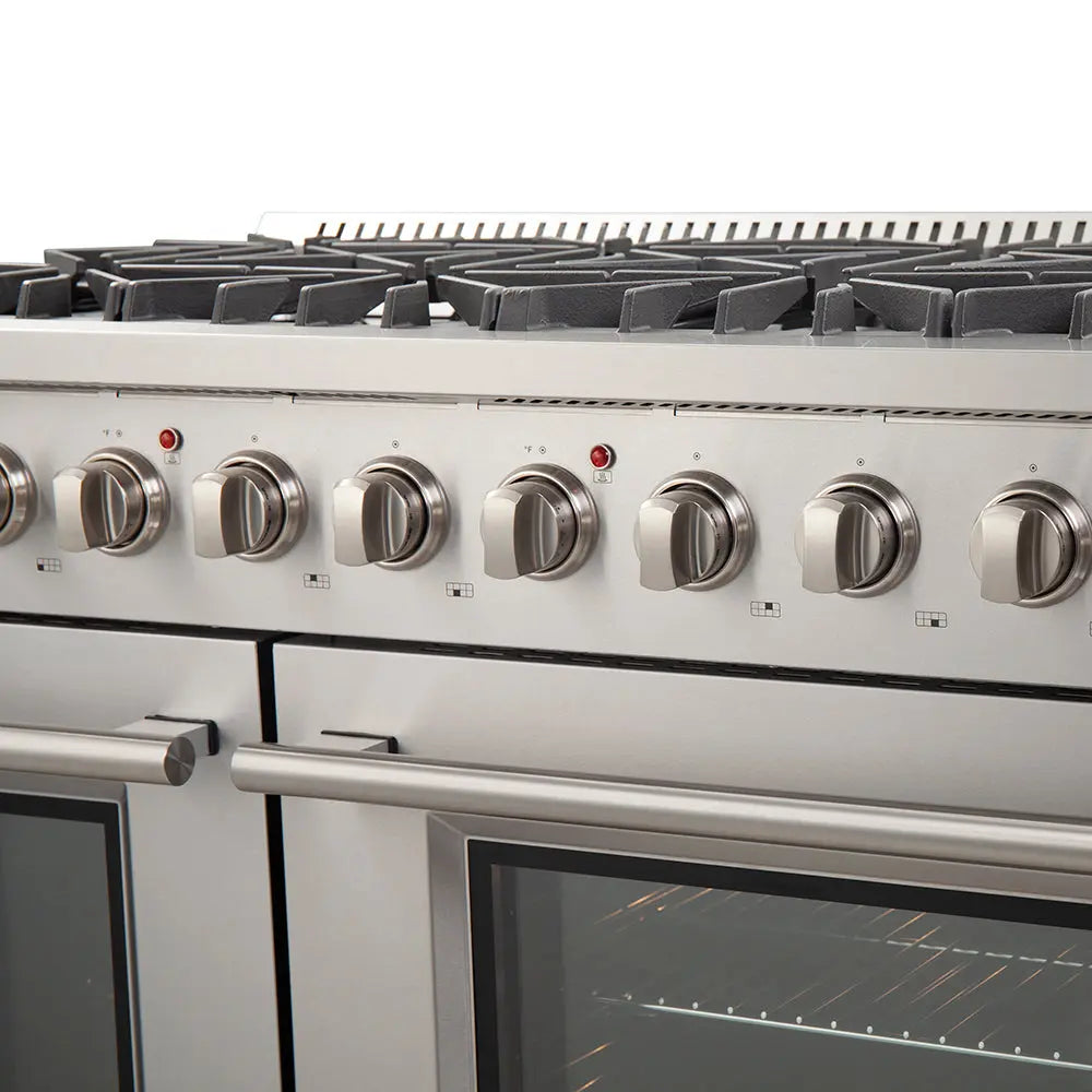 FORNO Premium 2-Piece Kitchen Bundle - Galiano 48" Gas Range, 60" Side-by-Side Refrigerator - FBDL-005-01CAUS FORNO