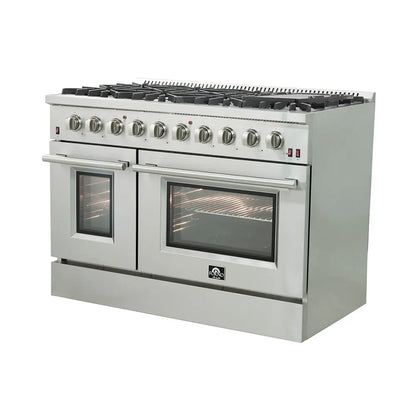 FORNO Premium 2-Piece Kitchen Bundle - Galiano 48" Gas Range, 60" Side-by-Side Refrigerator - FBDL-005-01CAUS FORNO