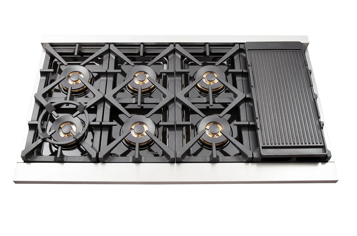 FORNO Premium 2-Piece Kitchen Bundle - Capriasca 48" Stainless Steel Range, Forno Maderno 2-28 " Wide Units with Decorative Trim - FBDL-019-06CAUS Forno vendors US