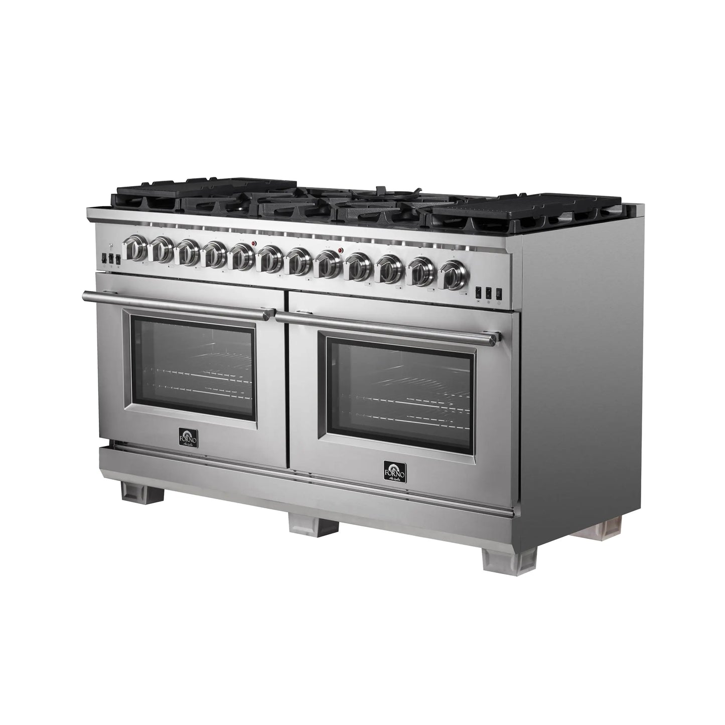 Forno Capriasca 60-Inch Freestanding Gas Range, 10 Burners, True Convection Oven FORNO