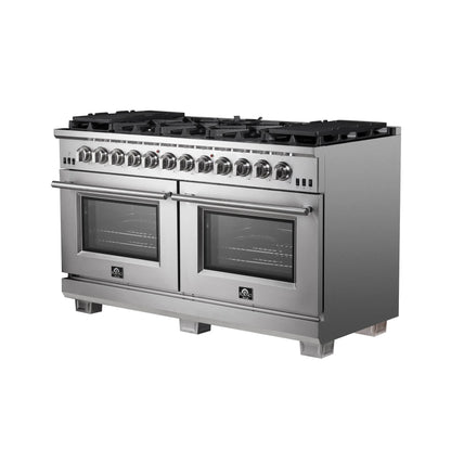 Forno Capriasca 60-Inch Freestanding Gas Range, 10 Burners, True Convection Oven FORNO