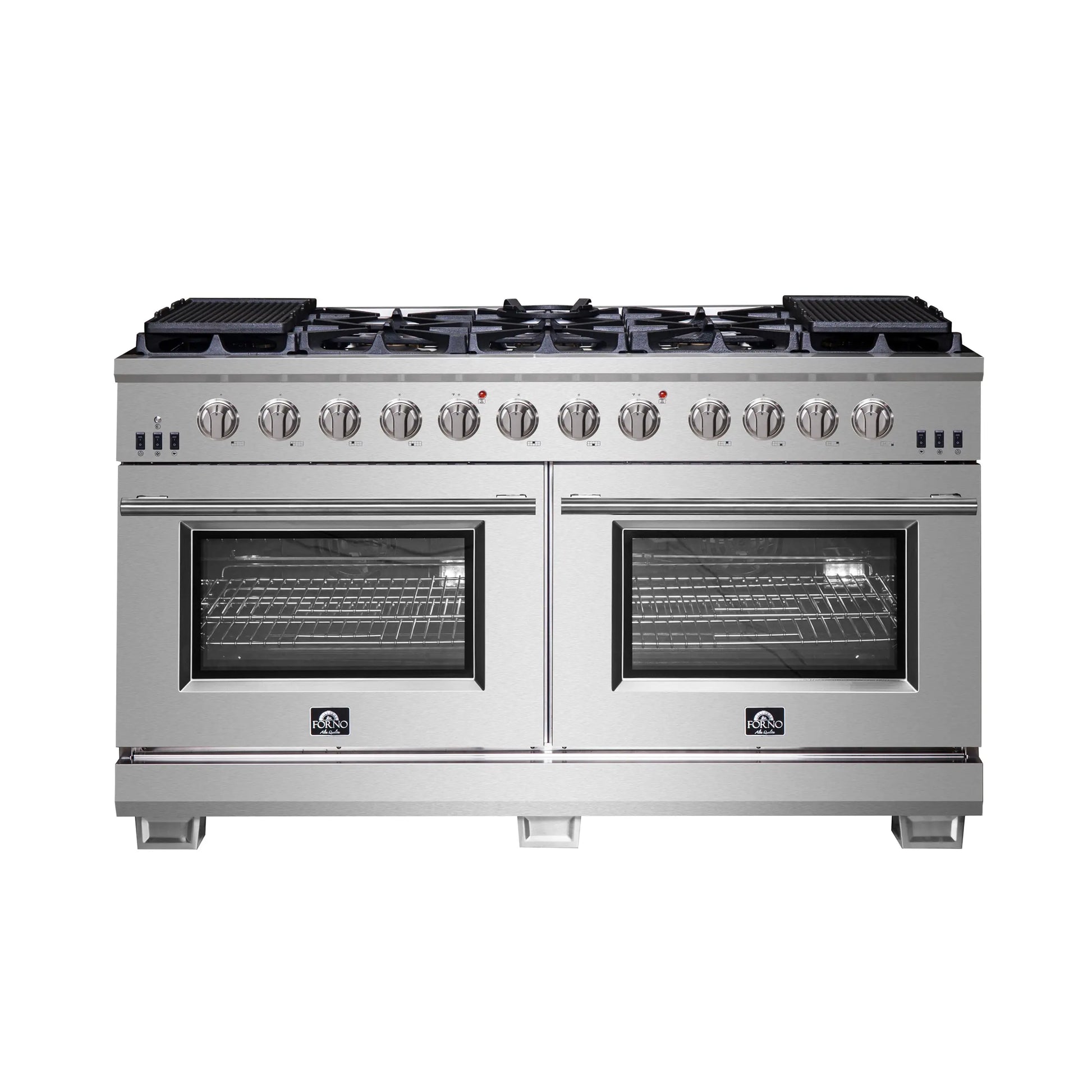 Forno Capriasca 60-Inch Freestanding Gas Range, 10 Burners, True Convection Oven FORNO