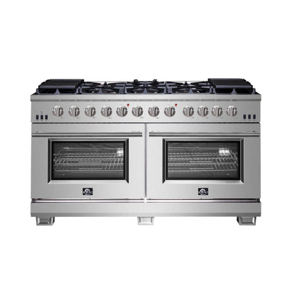 Forno Capriasca 60-Inch Freestanding Gas Range, 10 Burners, True Convection Oven FORNO