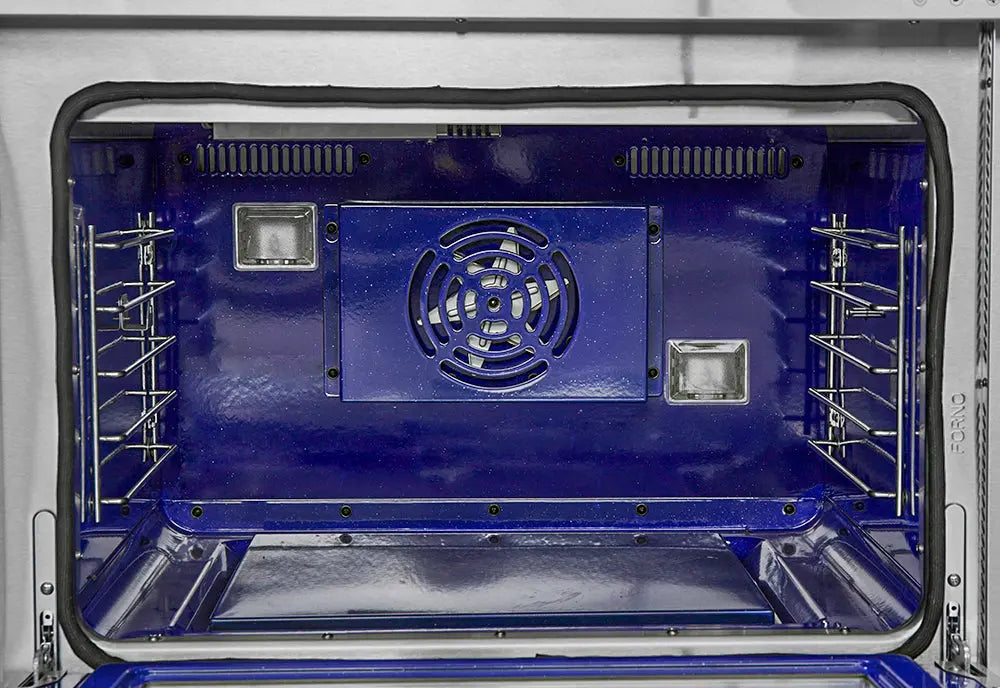 Forno Capriasca 36-Inch Gas Range, Stainless Steel, 6 Brass Burners, 120,000 BTU, Convection Oven, Energy Efficient FORNO