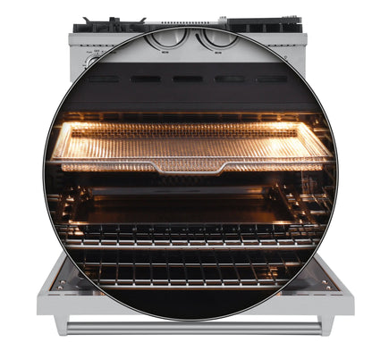 Forno Lazio 30-Inch Freestanding Gas Range, 4 Burners, Convection Oven, Energy Efficient FORNO