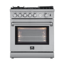 Forno Lazio 30-Inch Freestanding Gas Range, 4 Burners, Convection Oven, Energy Efficient FORNO
