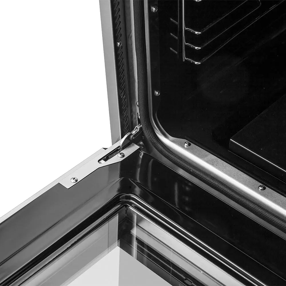 Marco 30-inch Gas Range Black & Antique Brass Design, 4 Burners 37,000 BTU, 4.32 cu.ft. Convection Oven FORNO