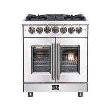 Forno Massimo 30-Inch Freestanding French Door Dual Fuel Range, 4 Burners, True Convection Oven FORNO