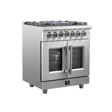 Forno Massimo 30-Inch Freestanding French Door Dual Fuel Range, 4 Burners, True Convection Oven FORNO