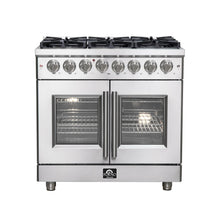 Forno Massimo 36-Inch Freestanding French Door Dual Fuel Range, 6 Burners, True Convection Oven FORNO