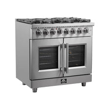 Forno Massimo 36-Inch Freestanding French Door Dual Fuel Range, 6 Burners, True Convection Oven FORNO