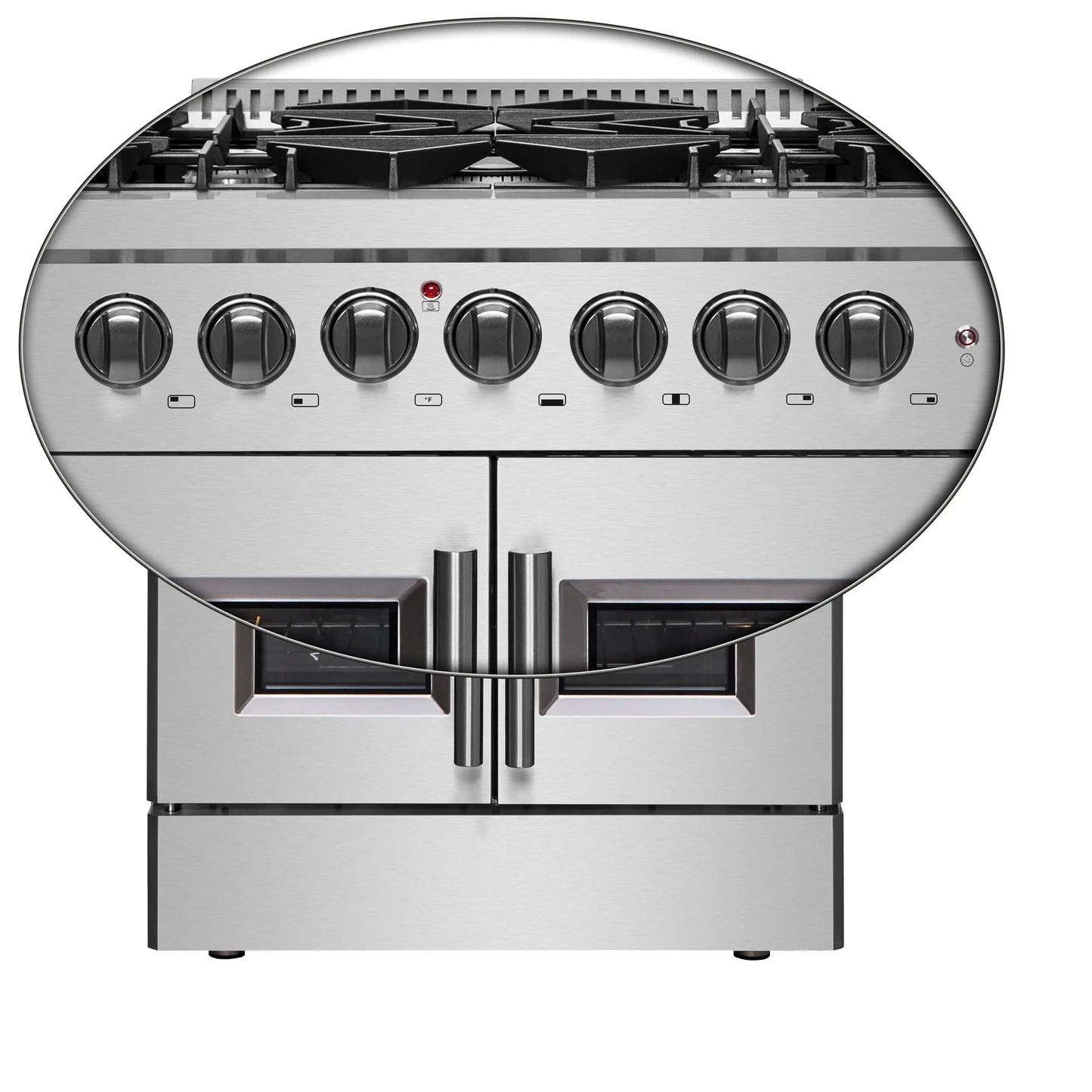 Forno Galiano 30-inch French Door Dual Fuel Range All Stainless Steel, 5 Sealed Burners 68,000 BTU, 4.32 cu.ft. True Convection Oven FORNO