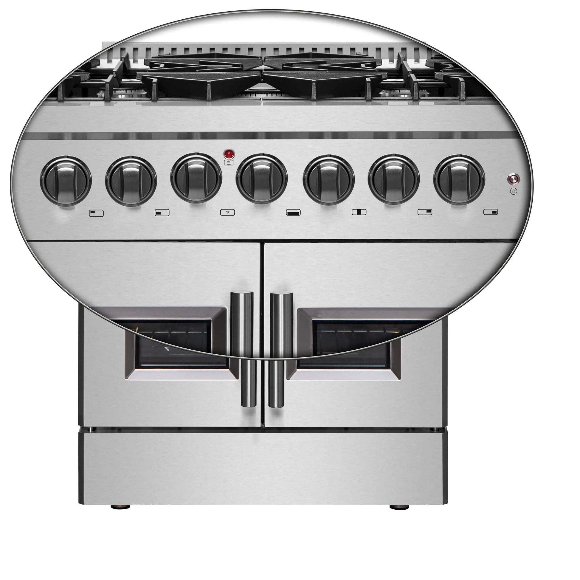 Forno Galiano 30-inch French Door Dual Fuel Range All Stainless Steel, 5 Sealed Burners 68,000 BTU, 4.32 cu.ft. True Convection Oven FORNO