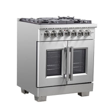 Forno Capriasca 30-Inch Freestanding French Door Dual Fuel Range, 4 Burners, True Convection Oven FORNO