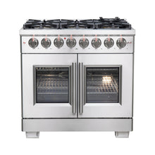 Forno Capriasca 36-Inch Freestanding French Door Dual Fuel Range, 6 Burners, True Convection Oven FORNO