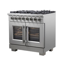 Forno Capriasca 36-Inch Freestanding French Door Dual Fuel Range, 6 Burners, True Convection Oven FORNO